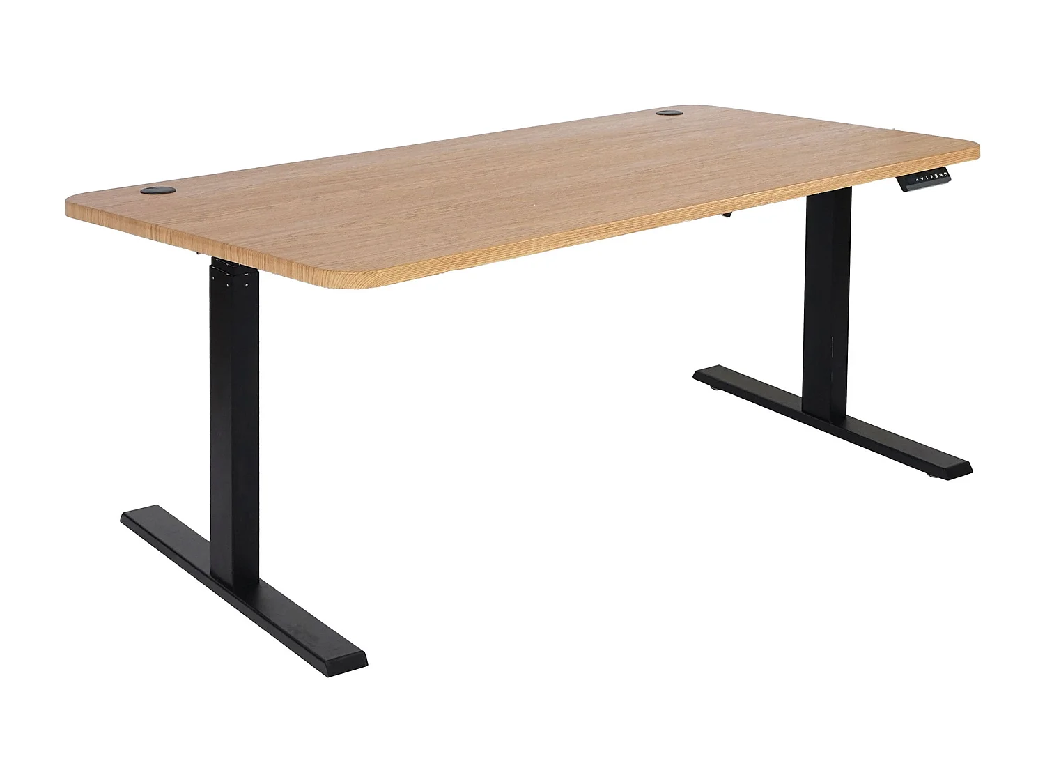 Schreibtisch MCW-D40, Braun Struktur, schwarz