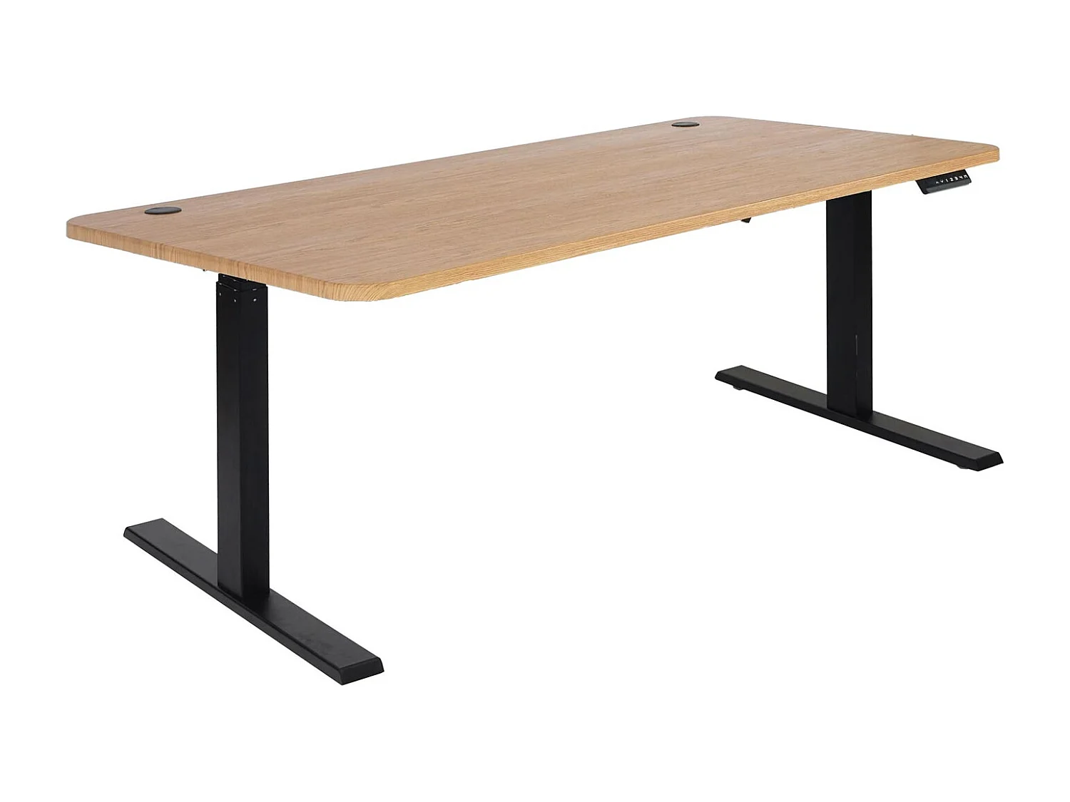 Schreibtisch MCW-D40, Braun Struktur, schwarz