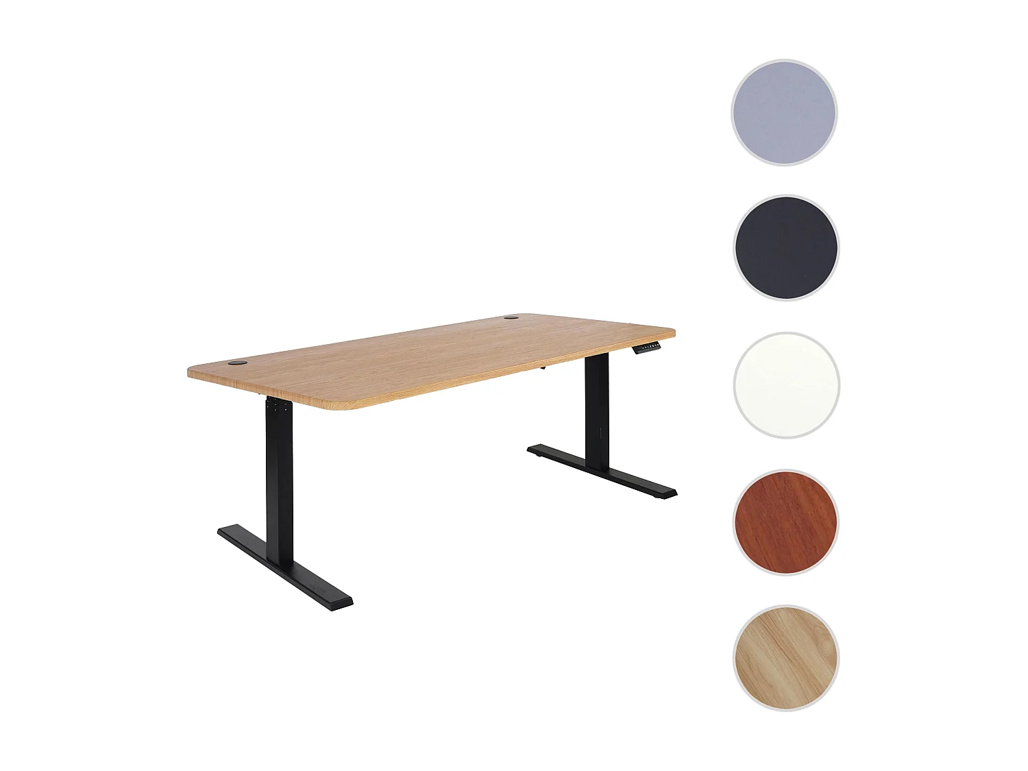 Schreibtisch MCW-D40, Braun Struktur, schwarz