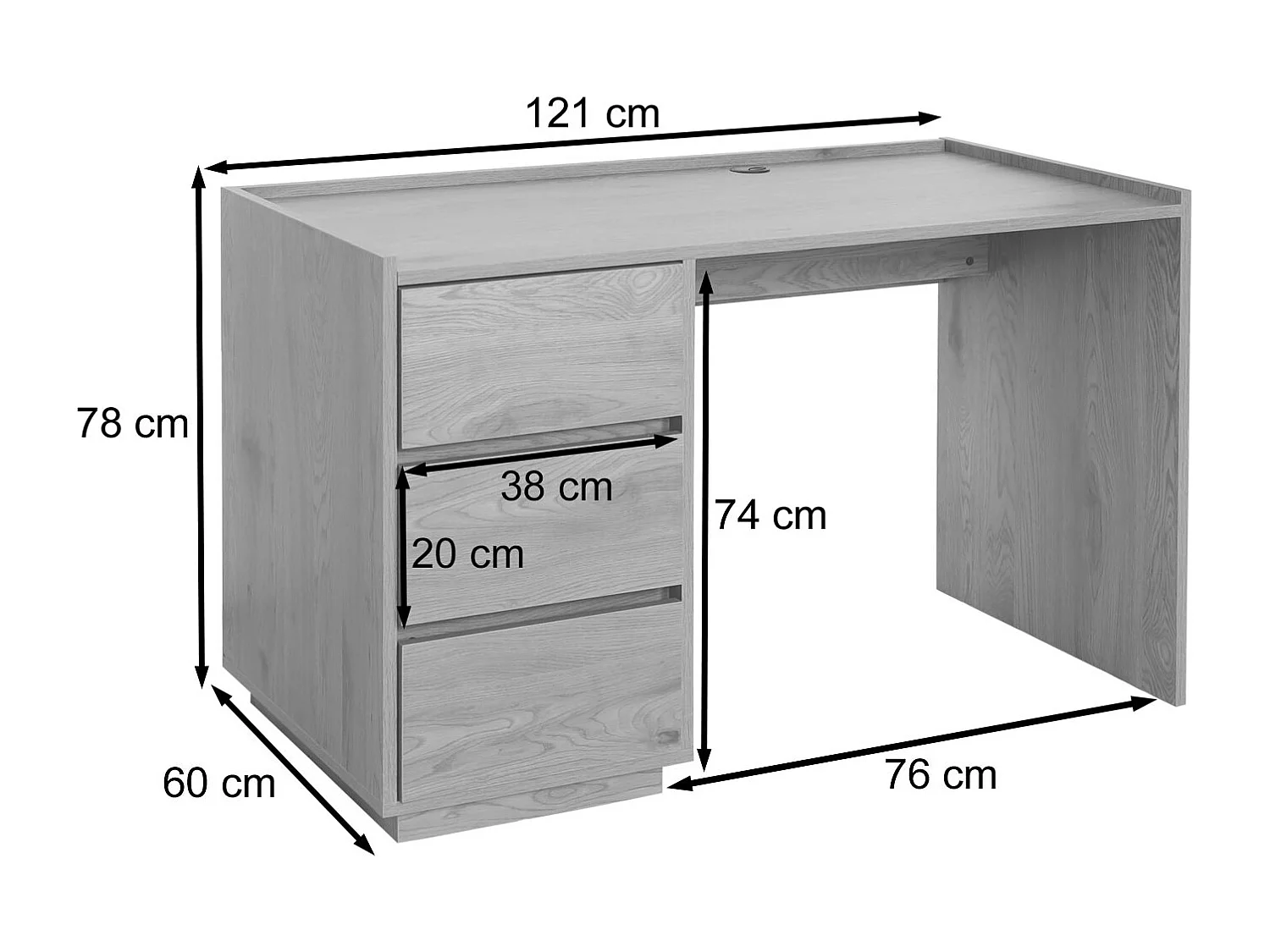 Skrivebord MCW-J78,  valnødslook
