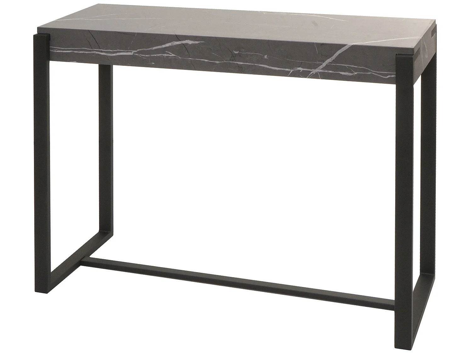 Table console MCW-L53,  aspect marbre gris