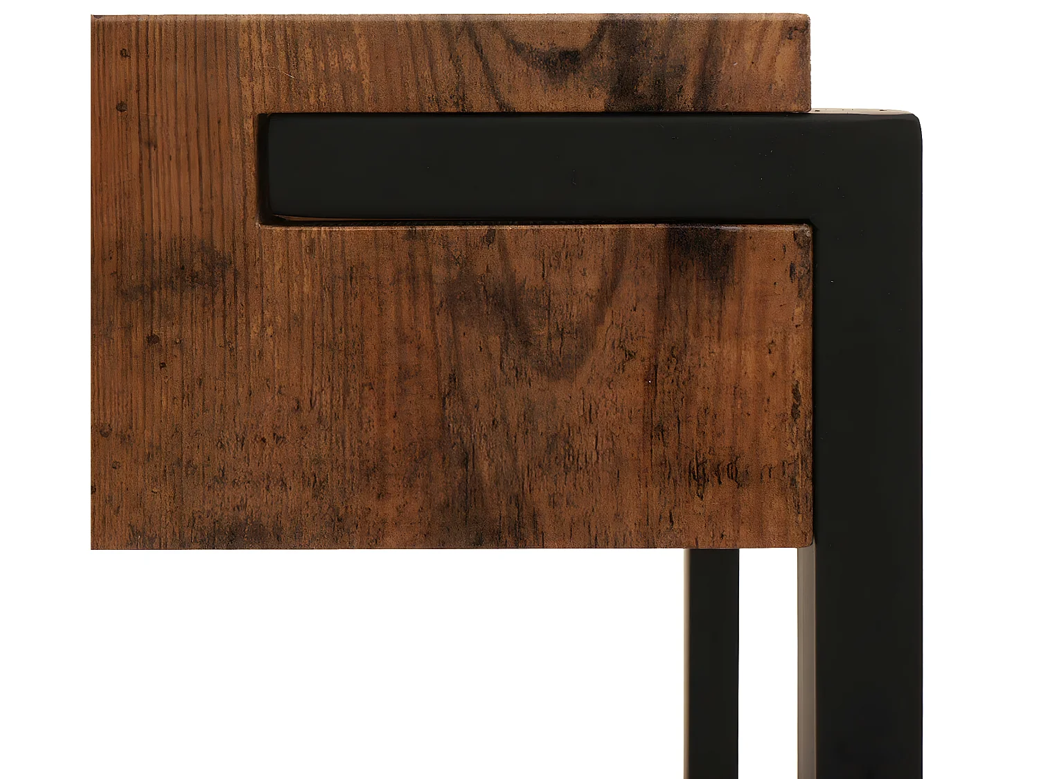 Table console MCW-L53,  aspect marbre gris