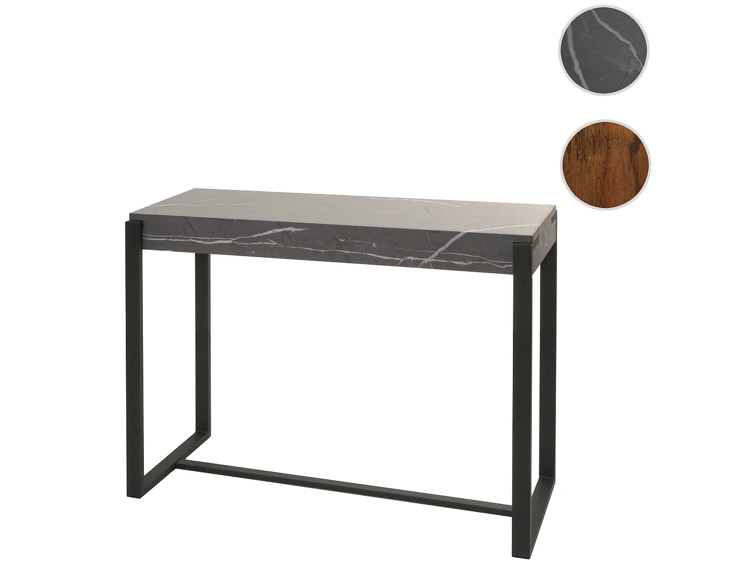 Table console MCW-L53,  aspect marbre gris