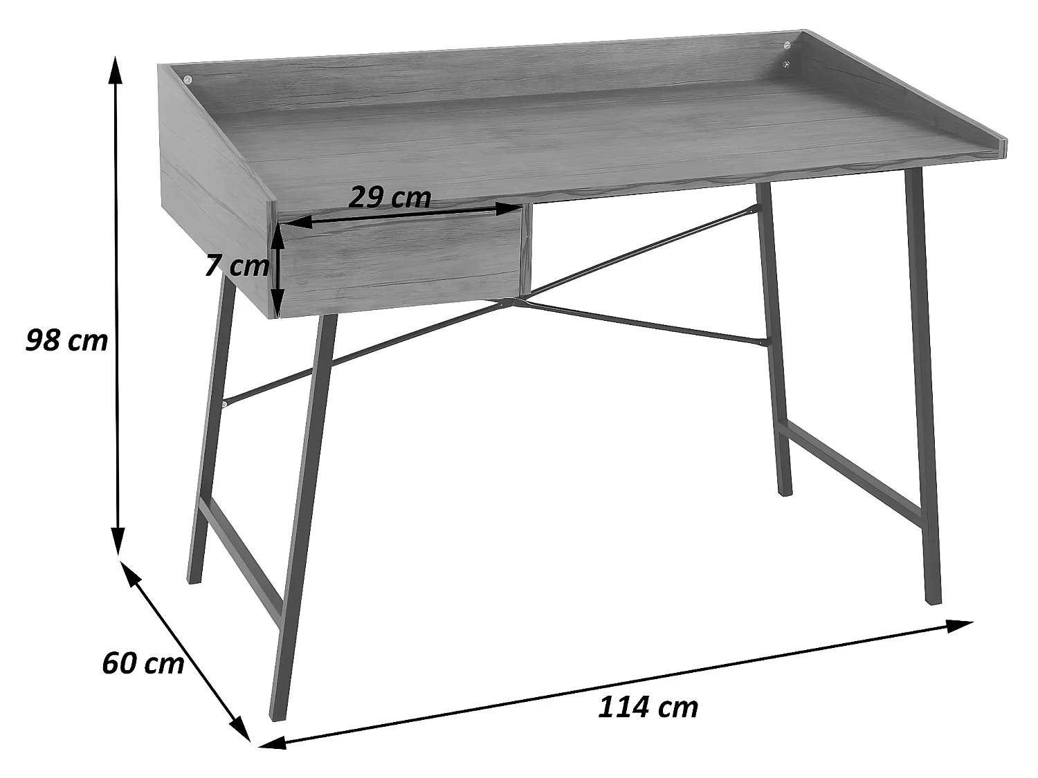 Stolik konsolowy MCW-J97 o strukturze 3D,  Wygląd dębu