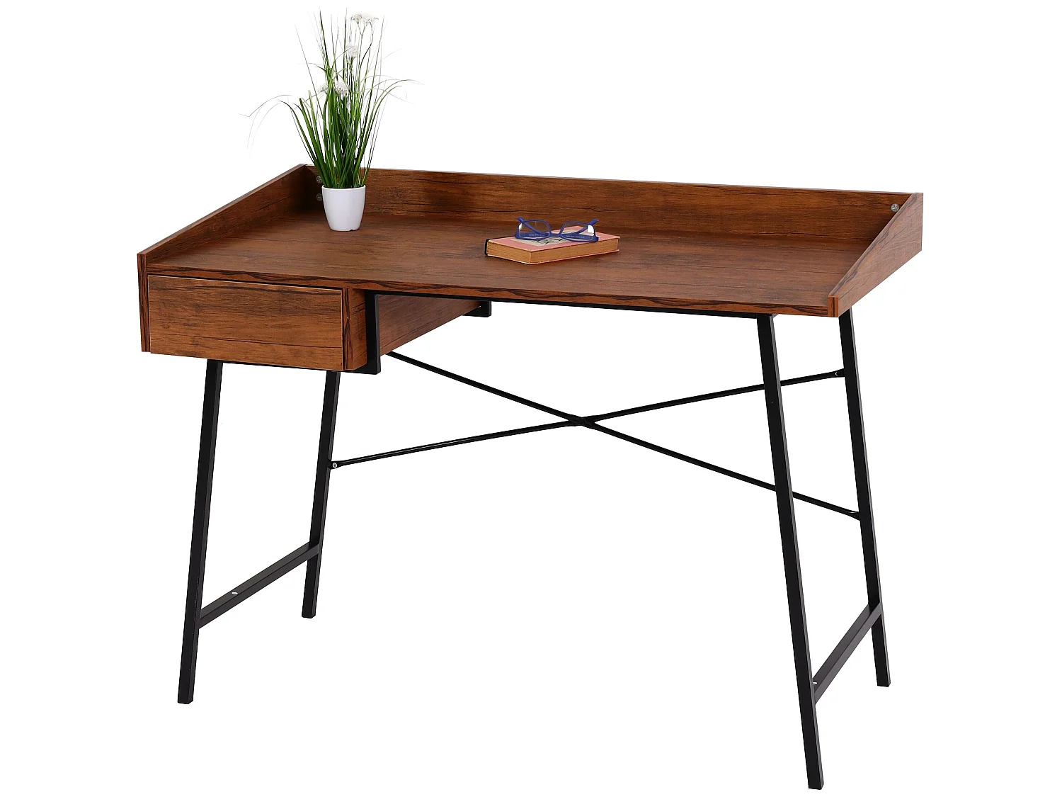 Stolik konsolowy MCW-J97 o strukturze 3D,  brązowy