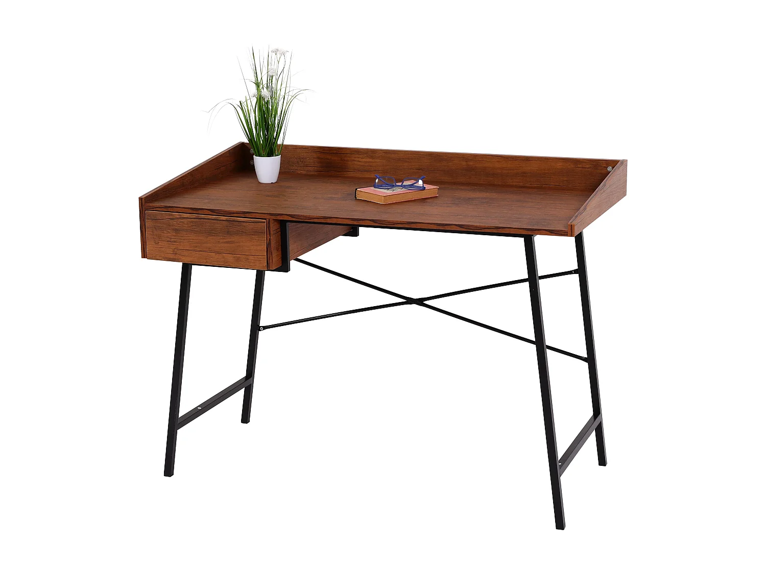 Stolik konsolowy MCW-J97 o strukturze 3D,  brązowy