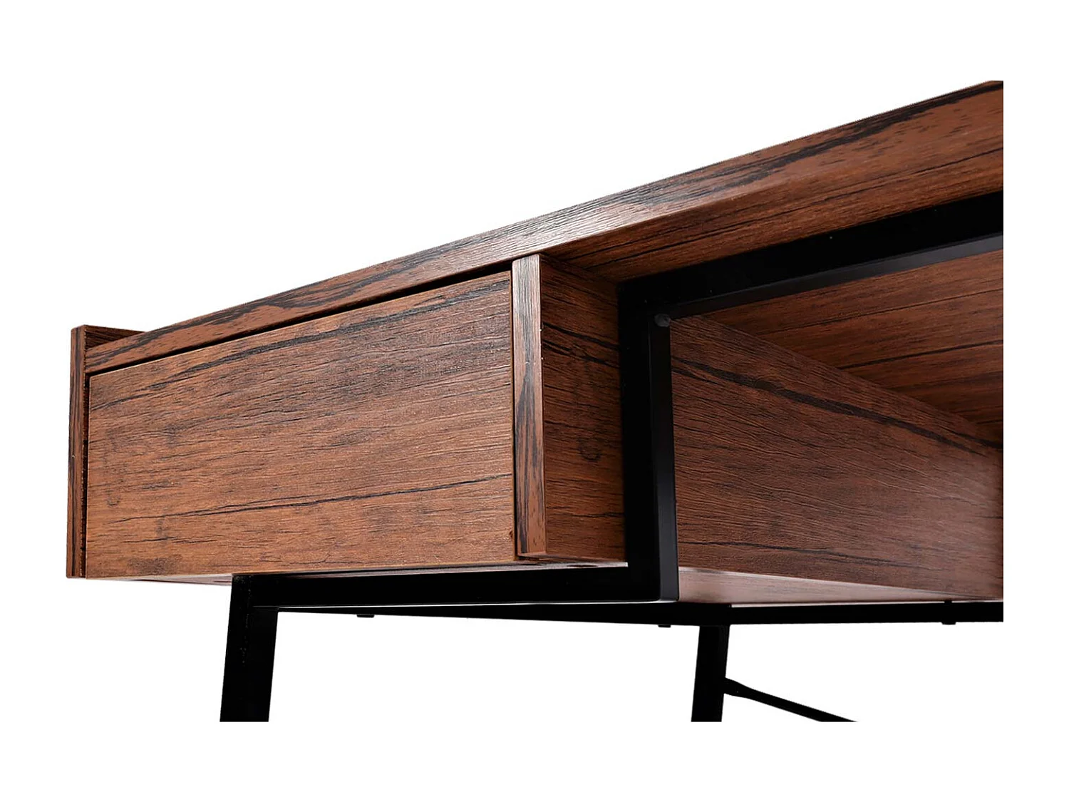 Stolik konsolowy MCW-J97 o strukturze 3D,  brązowy