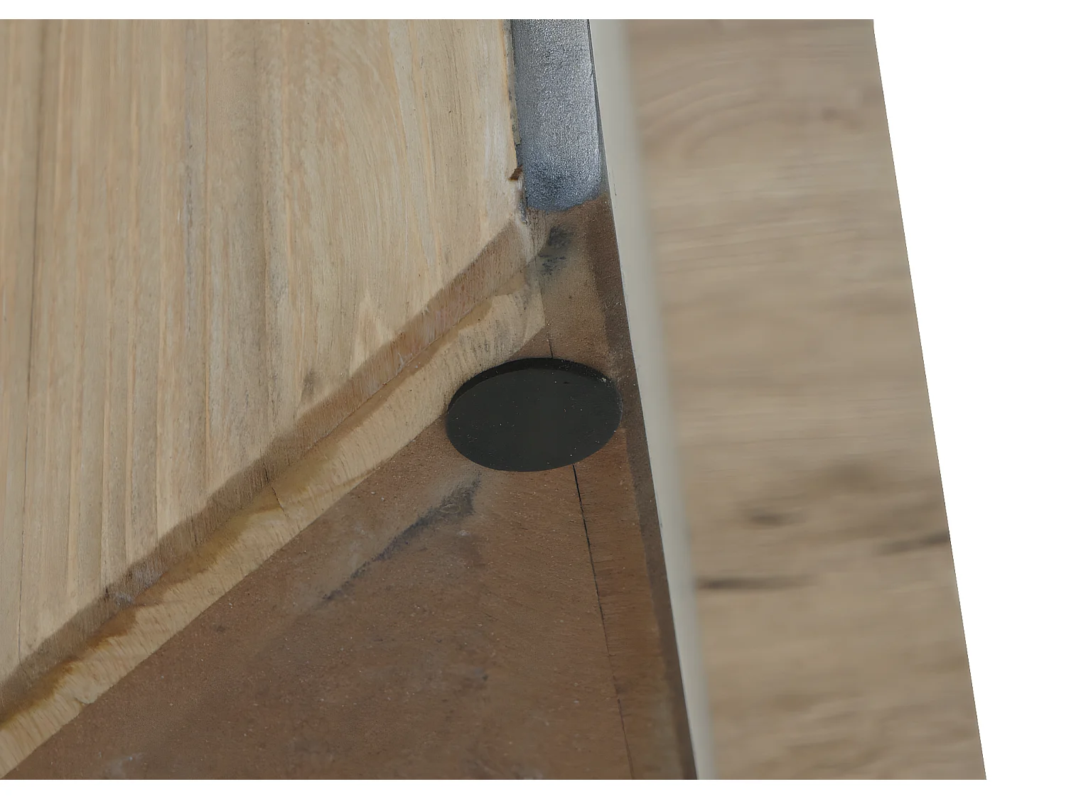 Consolle tavolino ingresso salotto soggiorno design industriale MCW-L76 80x120x40cm legno di abete naturale e nero