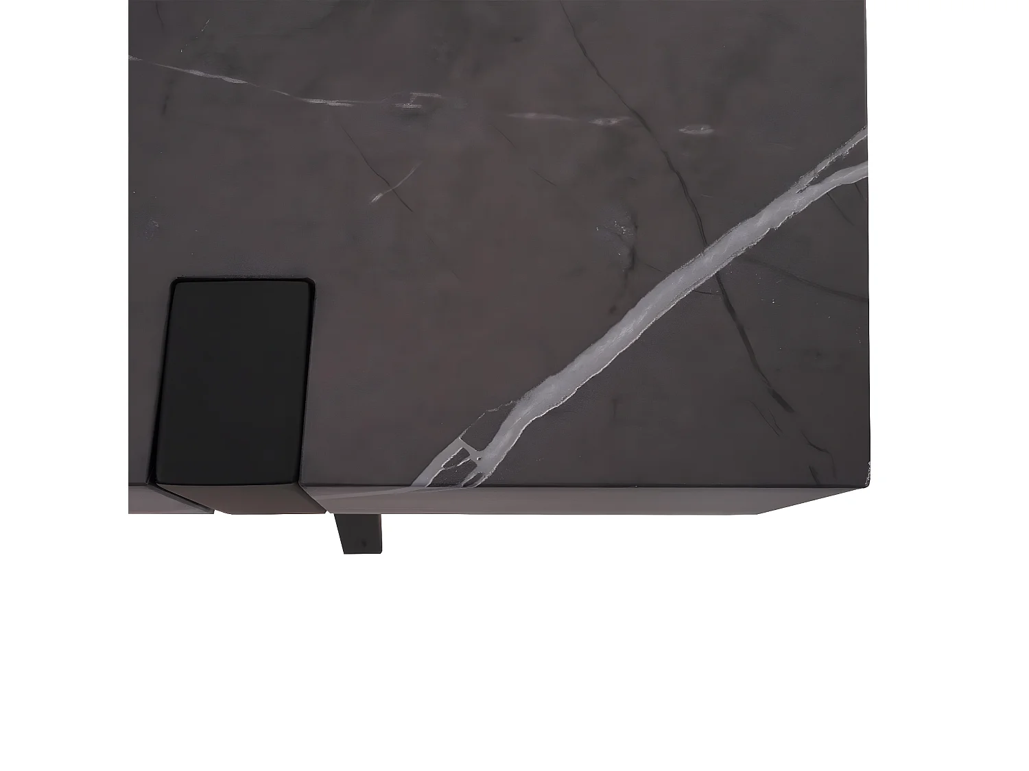 Table console MCW-L54,  aspect marbre gris