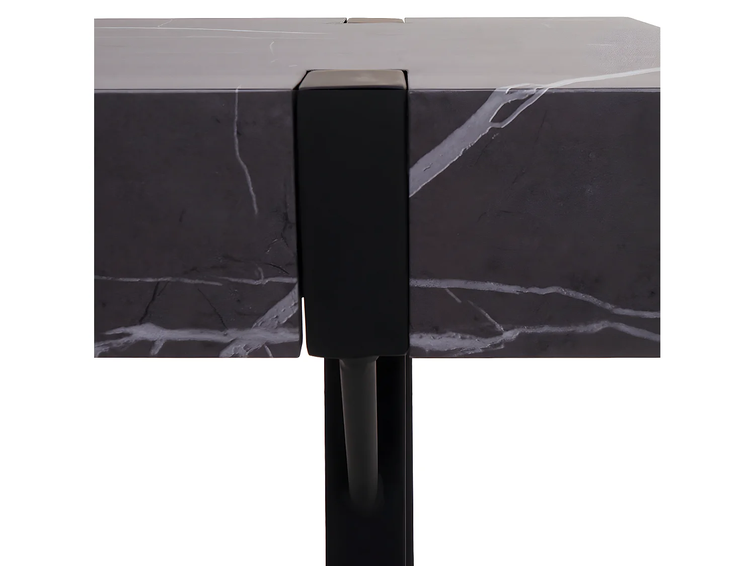 Table console MCW-L54,  aspect marbre gris