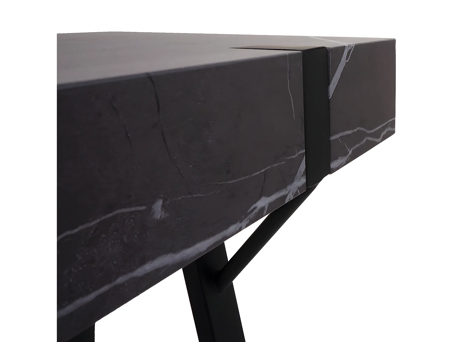 Table console MCW-L54,  aspect marbre gris