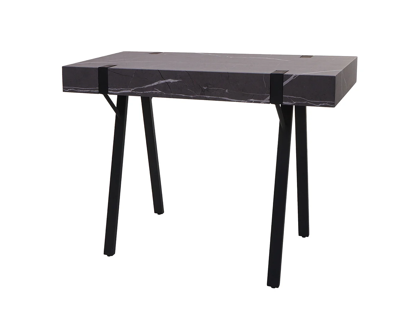 Table console MCW-L54,  aspect marbre gris