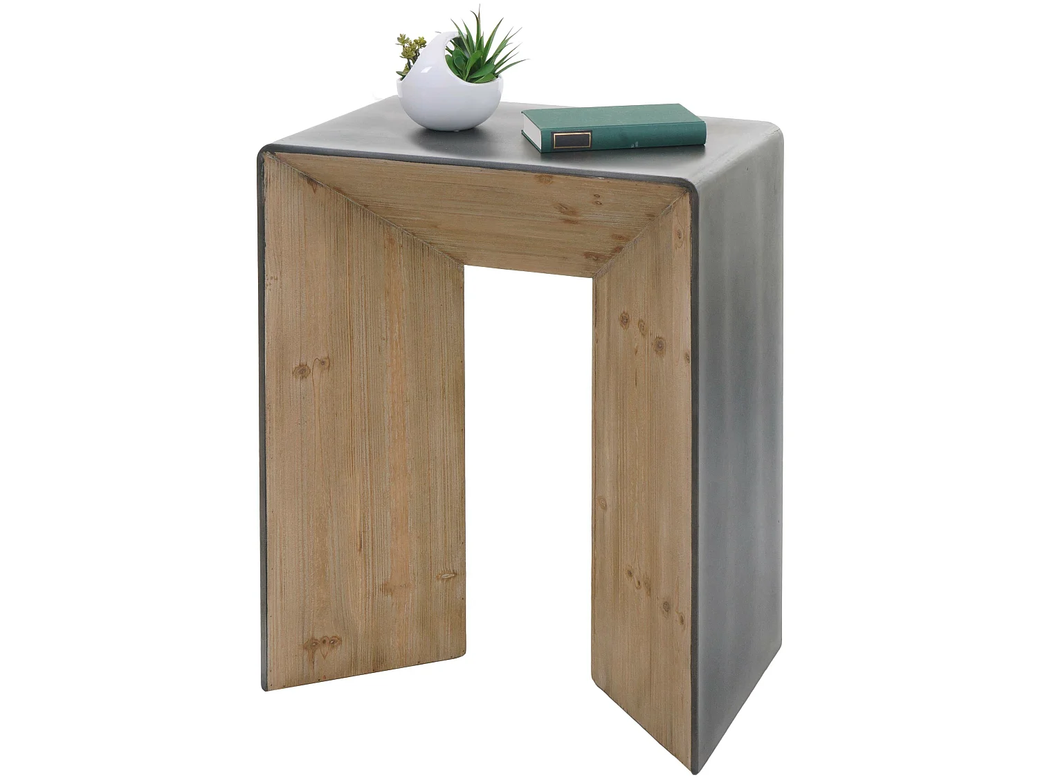 Consolle tavolino ingresso salotto soggiorno design industriale MCW-L76 80x60x40cm legno di abete naturale e nero