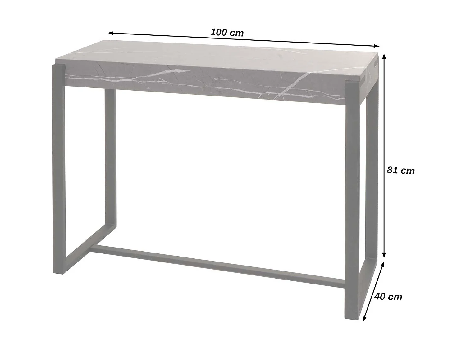 Table console MCW-L53,  chêne sauvage foncé