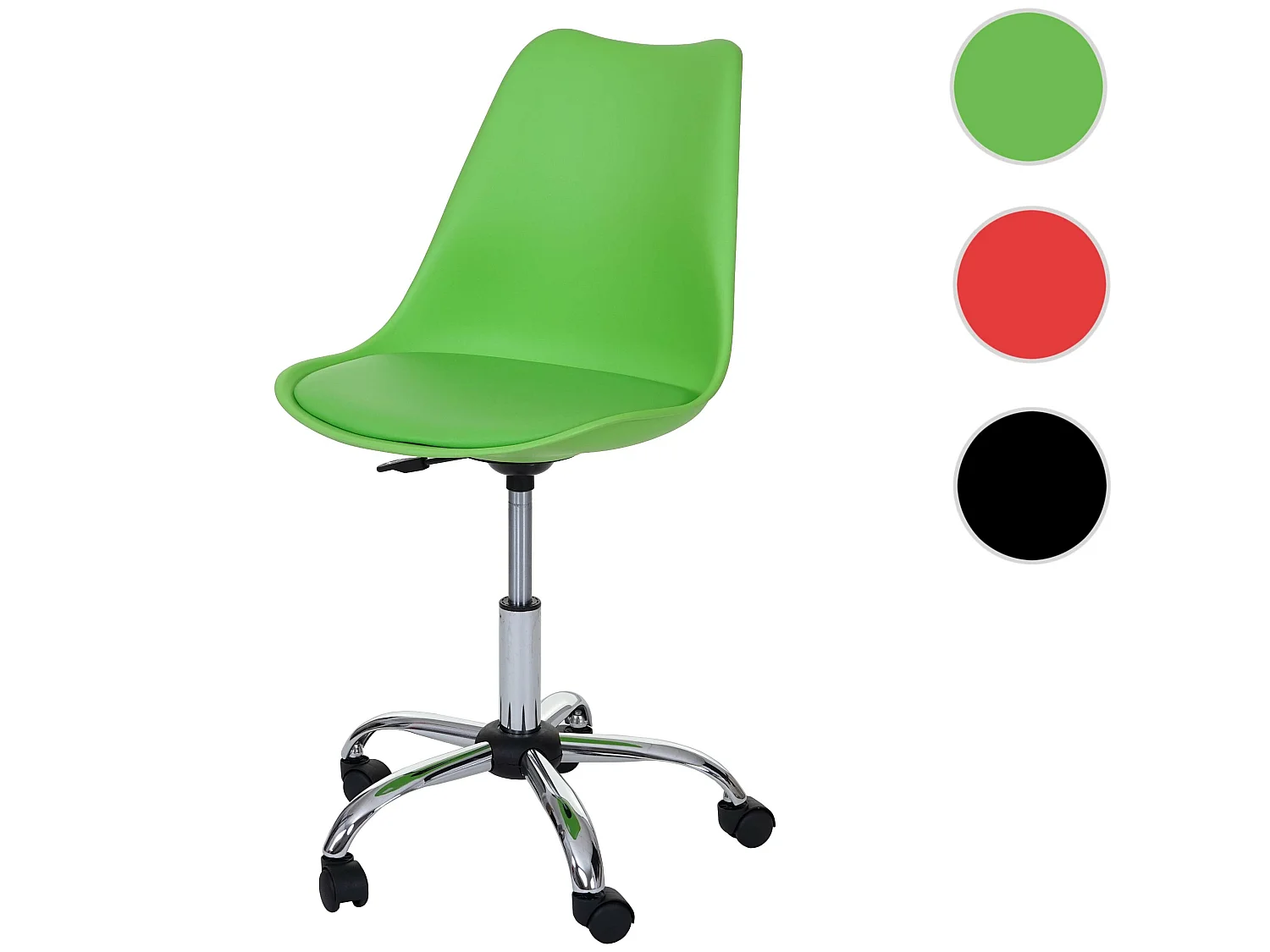 Chaise pivotante MCW-B15,  similicuir, vert