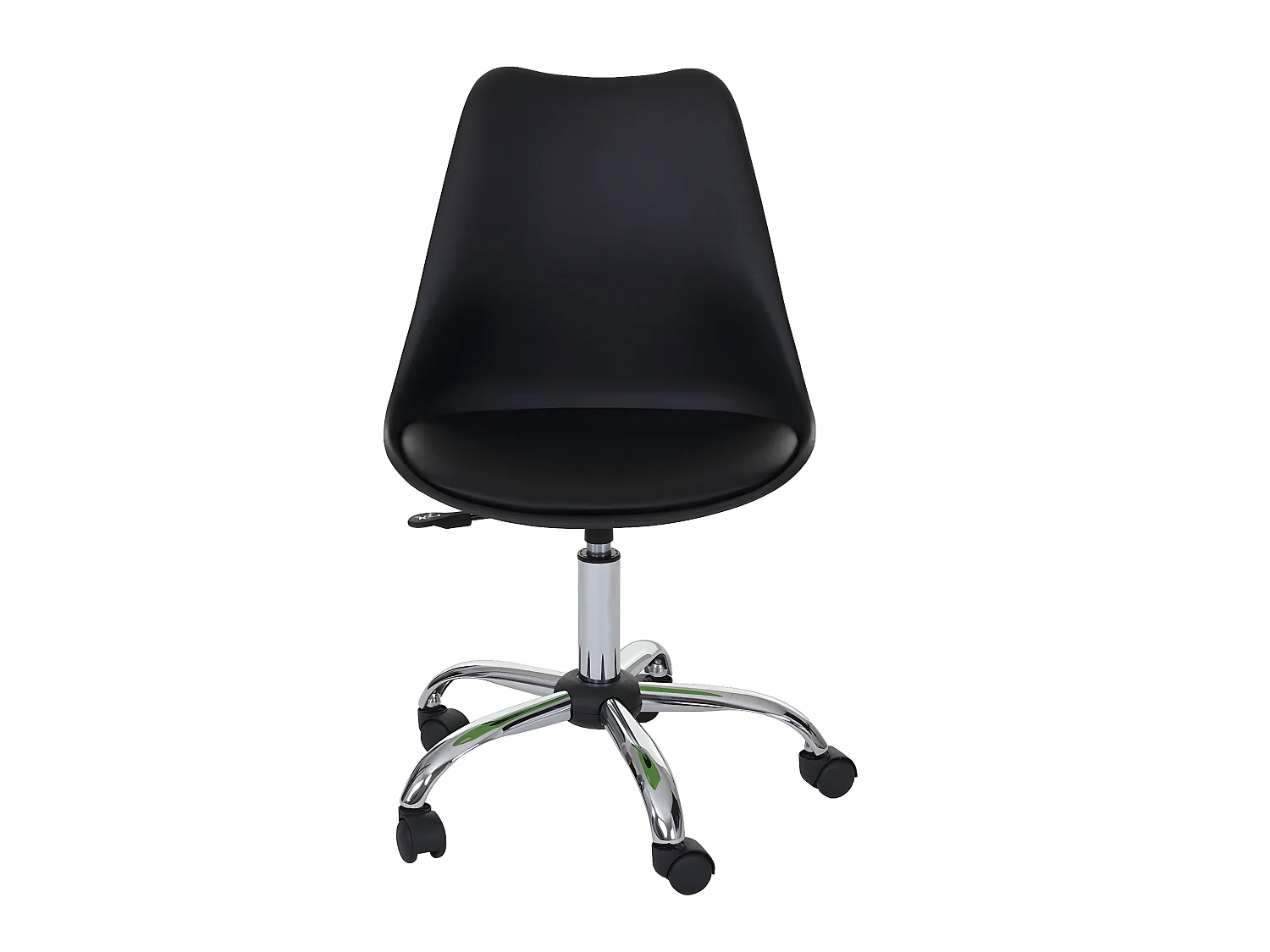 Chaise pivotante MCW-B15,  similicuir, noir