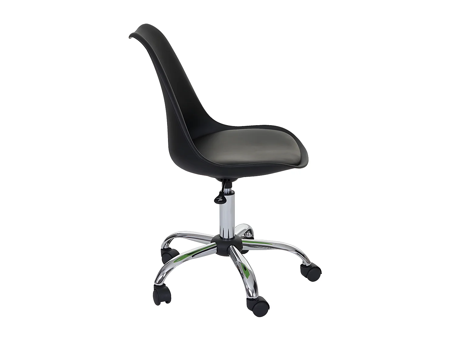 Chaise pivotante MCW-B15,  similicuir, noir