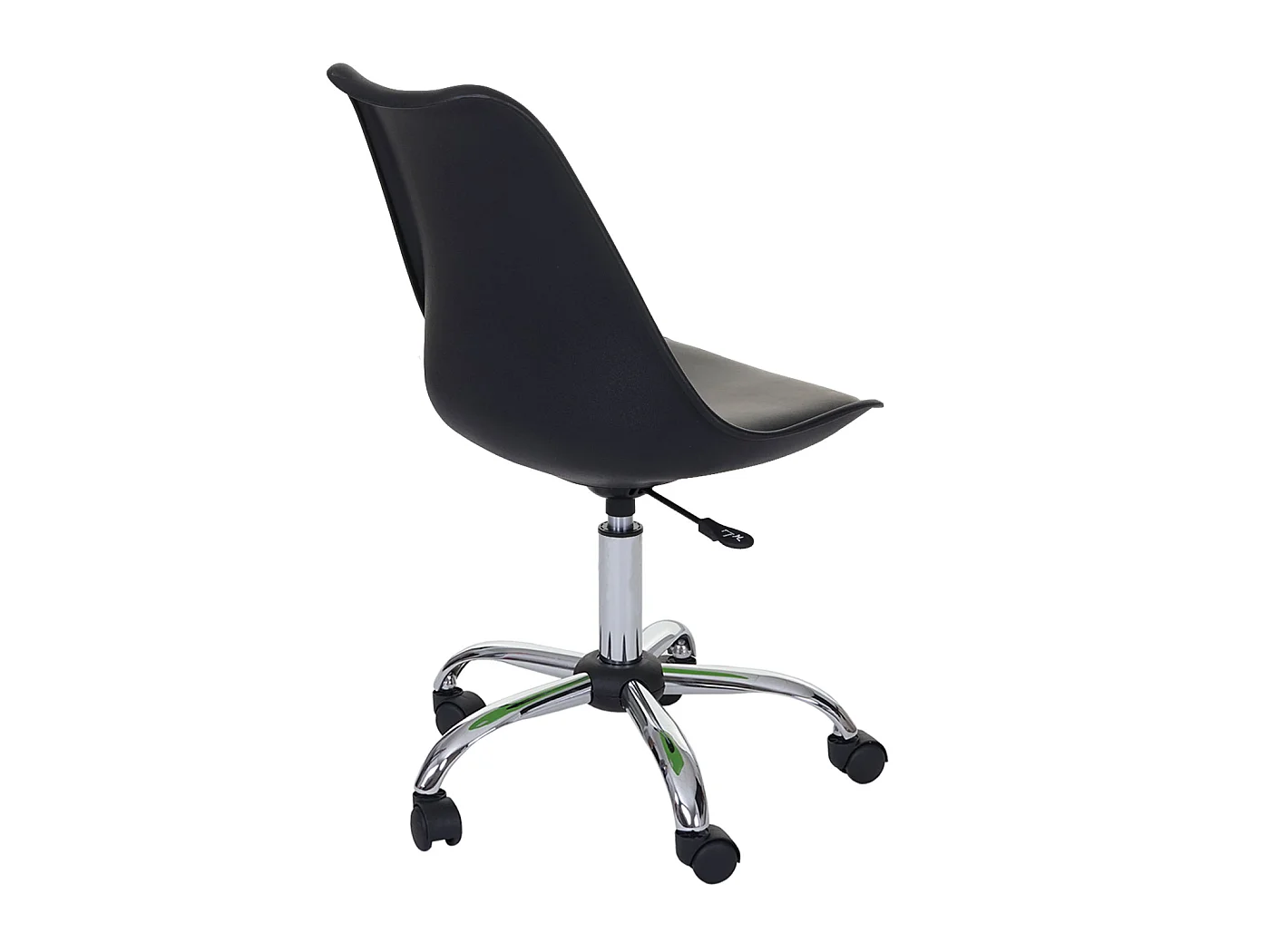Chaise pivotante MCW-B15,  similicuir, noir