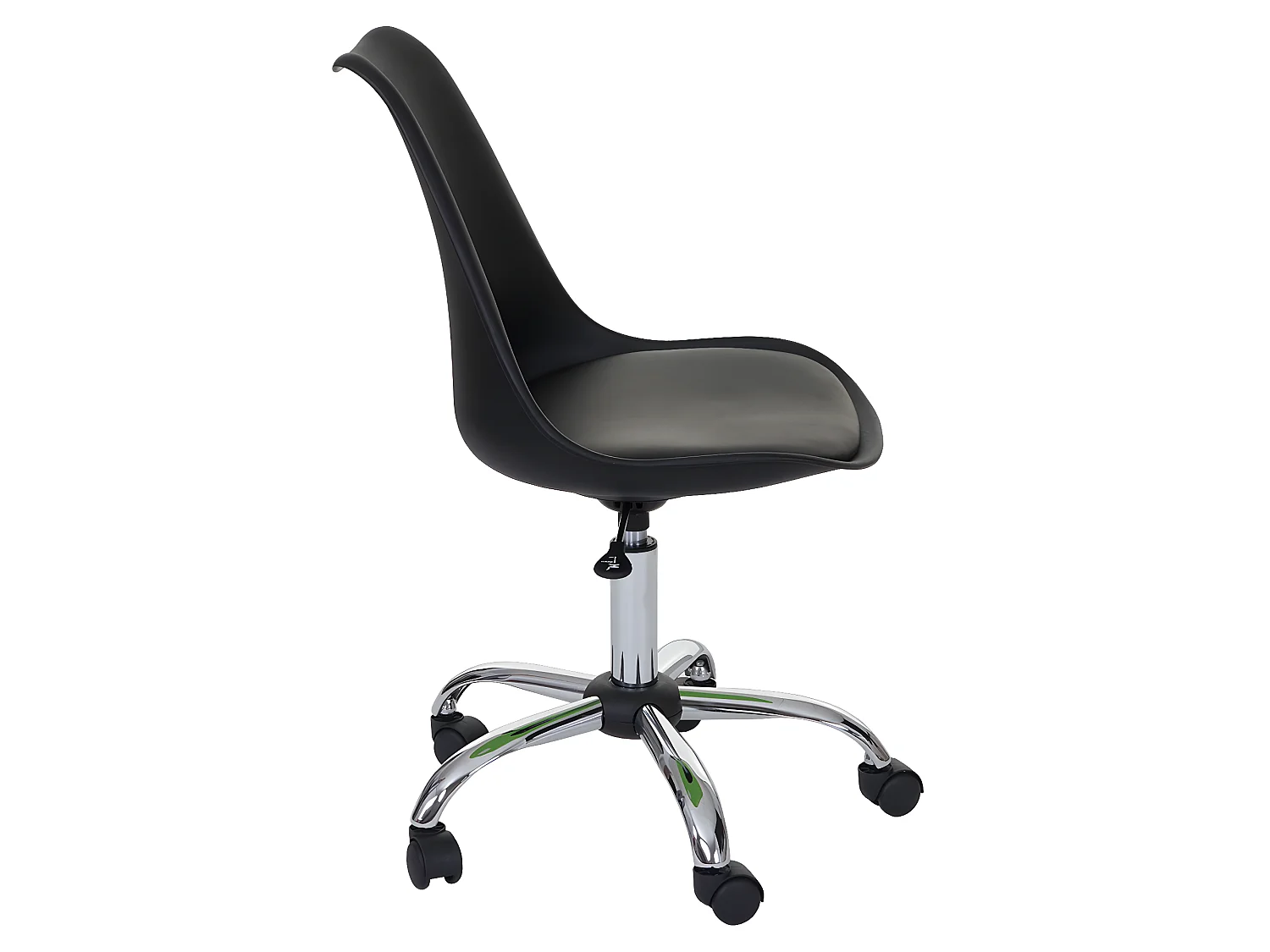 Sedia ufficio Malmoe MCW-T501 plastica ecopelle 54x49x83-96cm nero