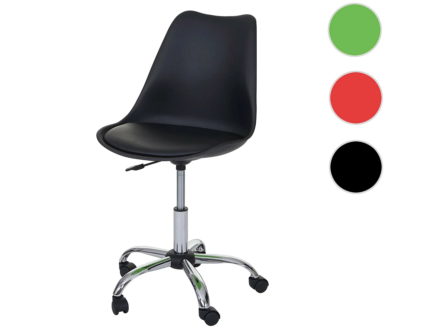 Sedia ufficio Malmoe MCW-T501 plastica ecopelle 54x49x83-96cm nero