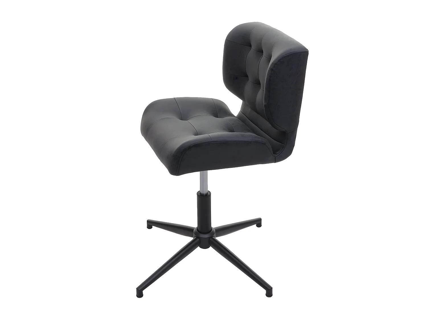 Bureaustoel MCW-H42,  kunstleer vintage donkergrijs, zwart onderstel