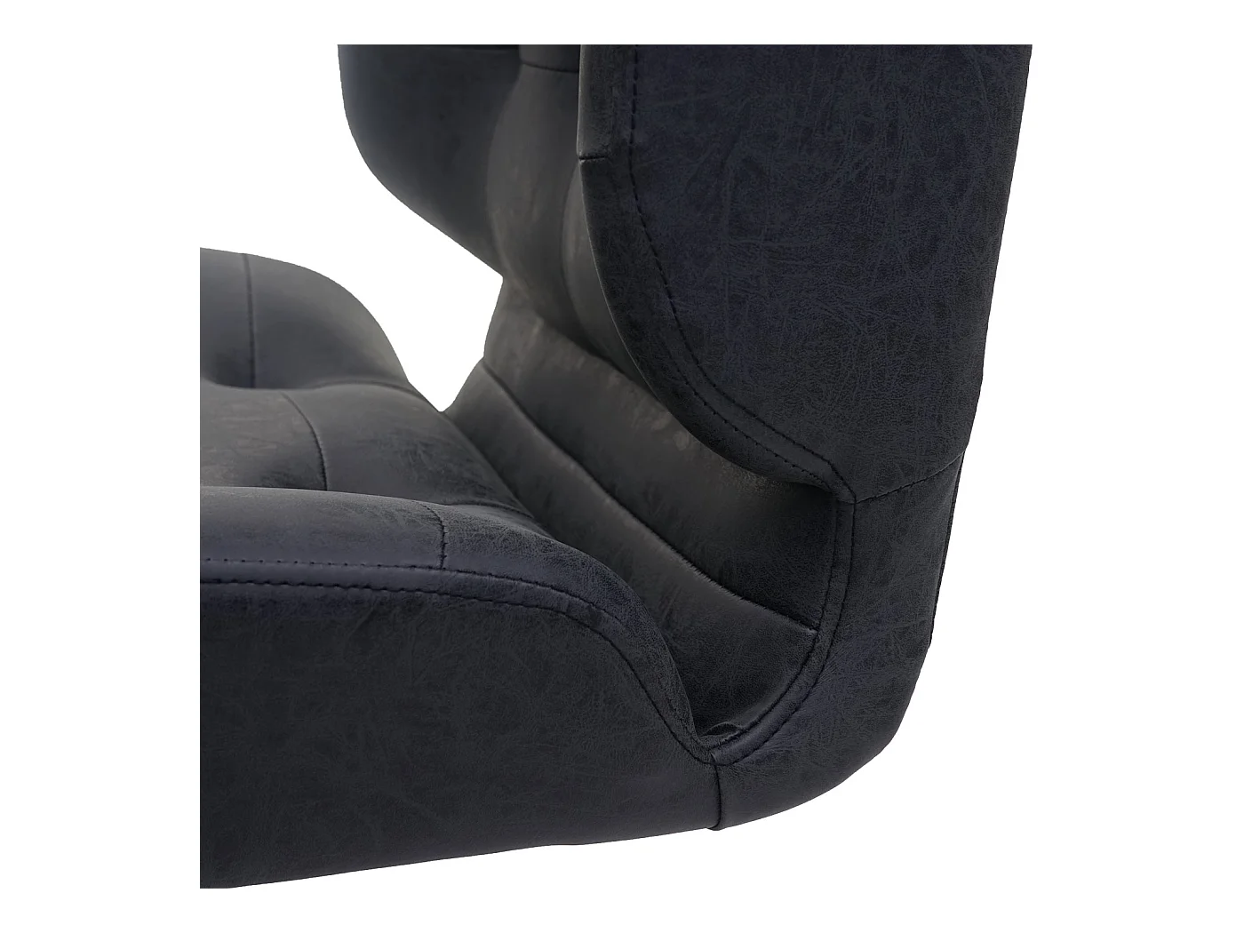 Bureaustoel MCW-H42,  kunstleer vintage donkergrijs, zwart onderstel