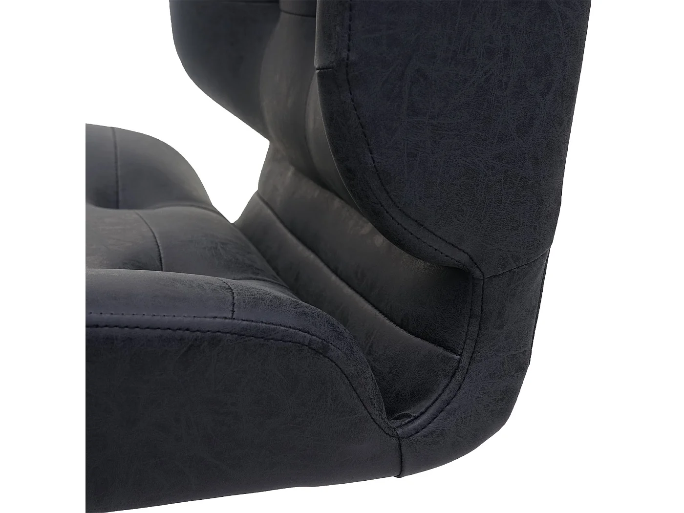 Chaise de bureau MCW-H42,  similicuir vintage gris foncé, pied noir