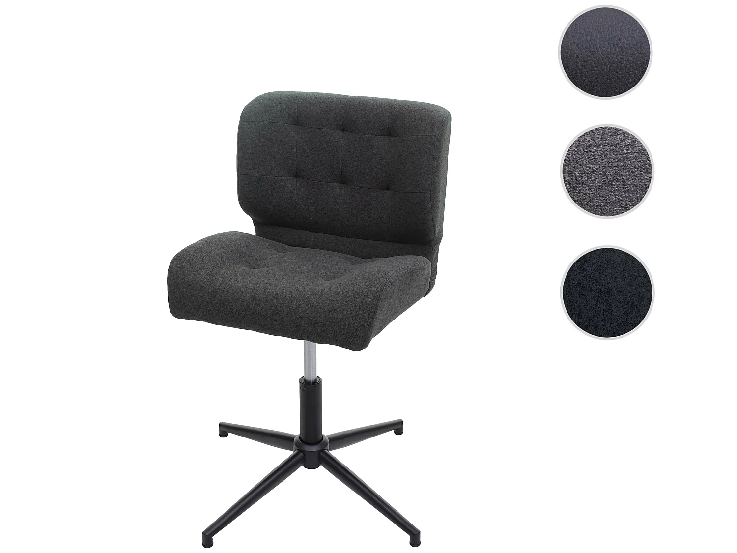 Bürostuhl MCW-H42, Stoff/Textil dunkelgrau, Fuß schwarz