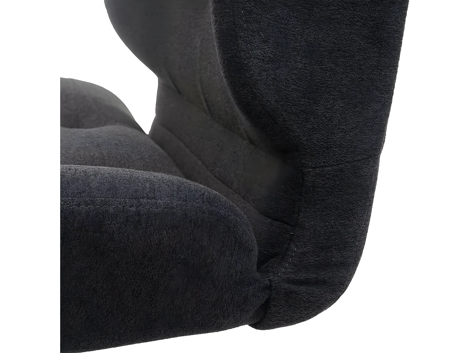 Chaise de bureau MCW-H42,  tissu gris foncé, pied noir