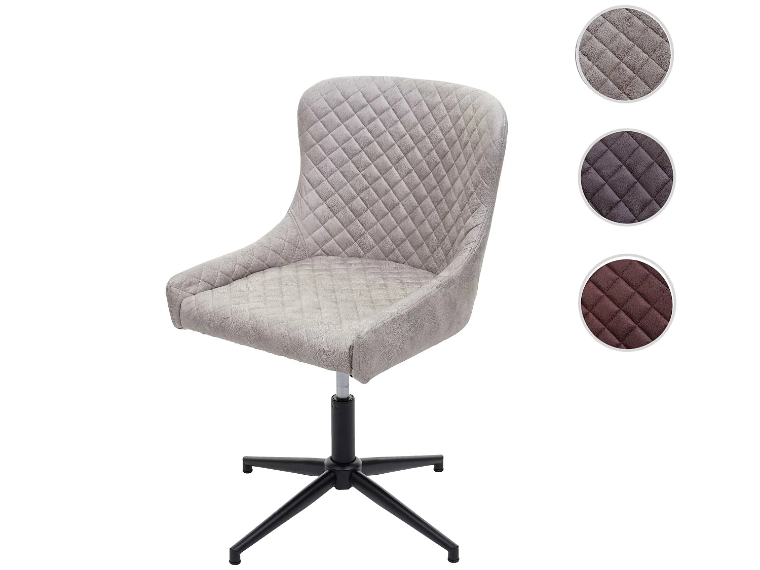 Chaise de bureau MCW-H79,  tissu / textile gris