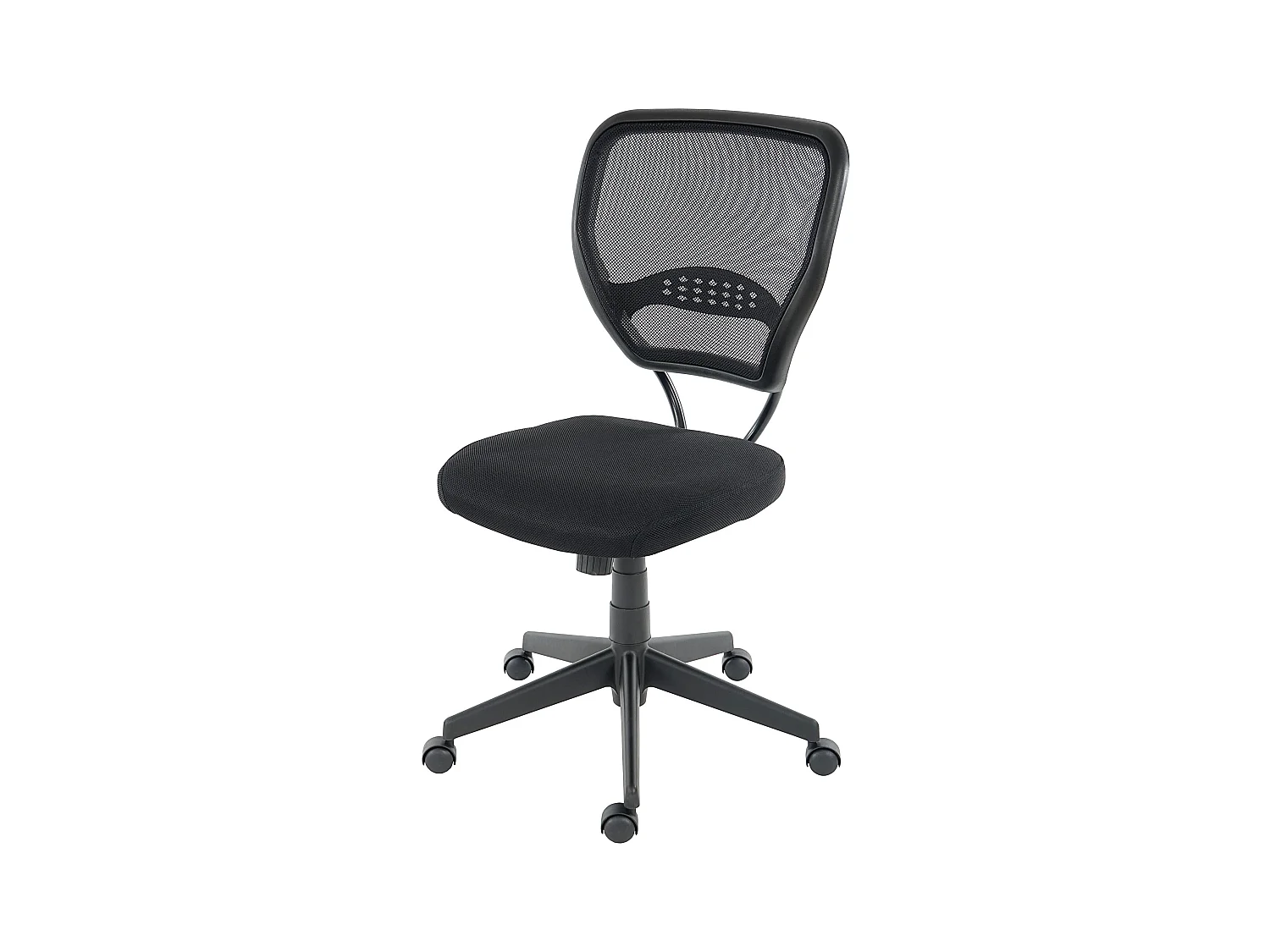 Chaise de bureau professionnelle Chicago tissu/textile,  noir, sans accoudoirs