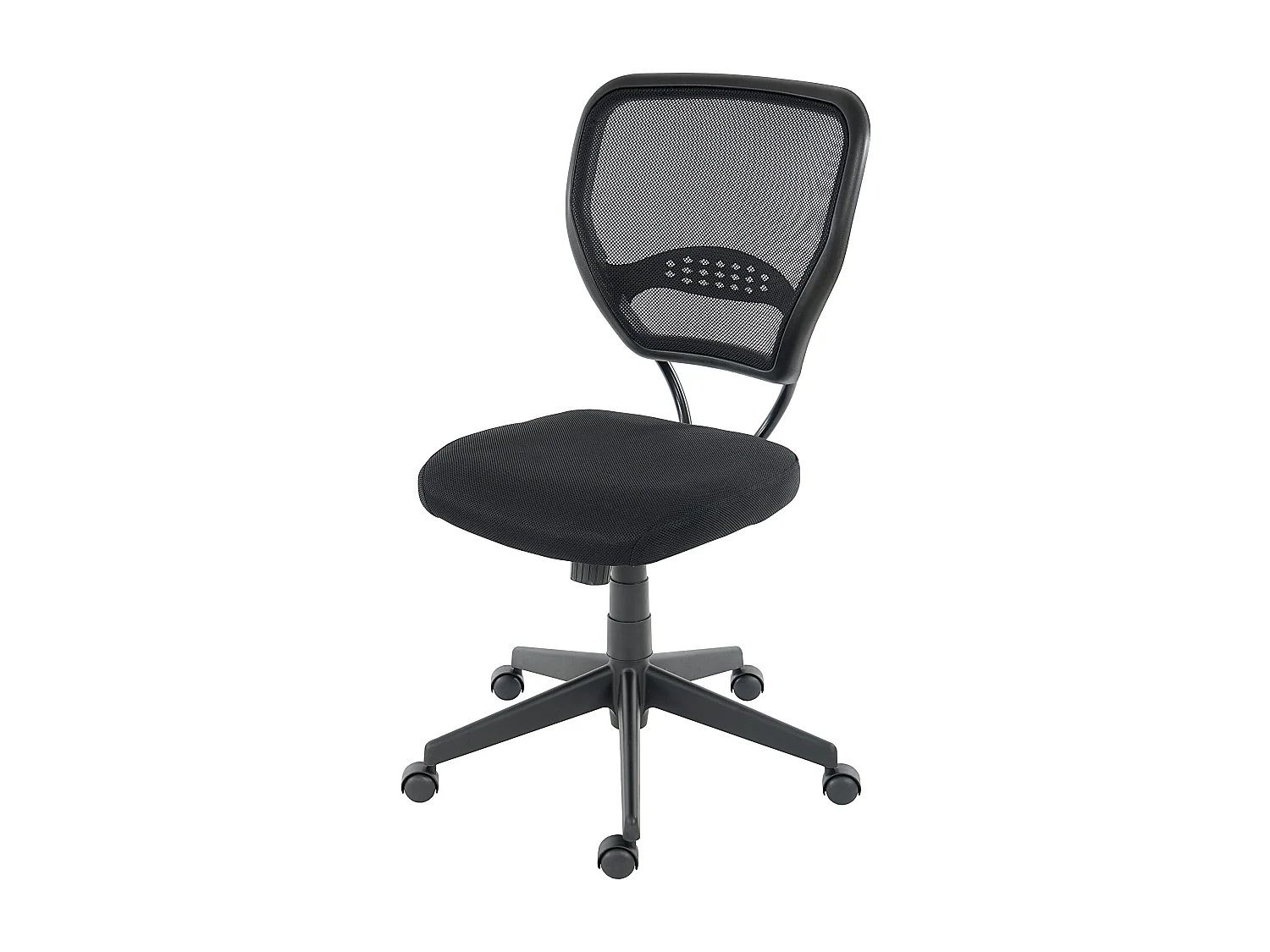 Chaise de bureau professionnelle Chicago tissu/textile,  noir, sans accoudoirs