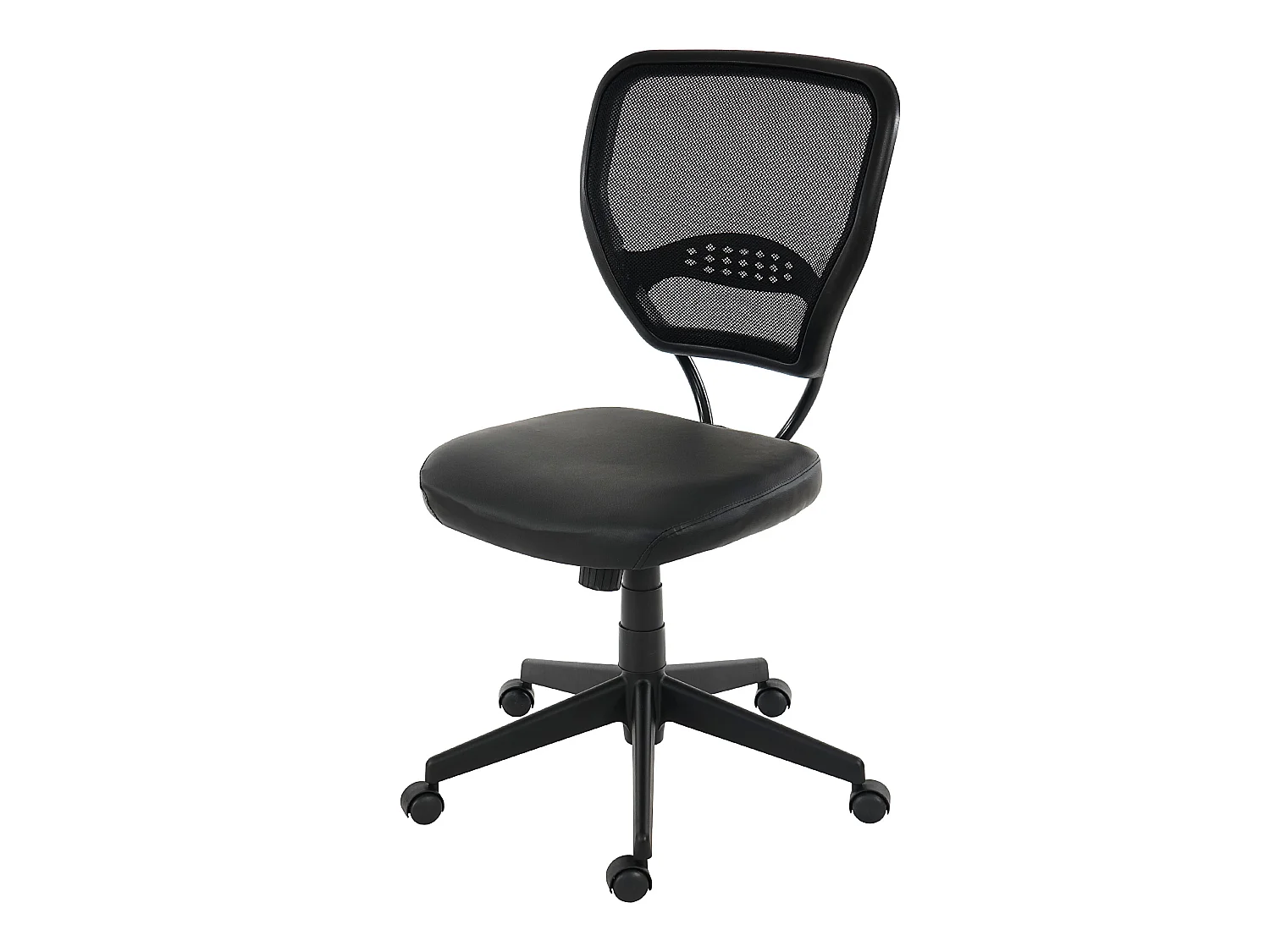 Chaise de bureau professionnelle Chicago en similicuir,  noir, sans accoudoirs