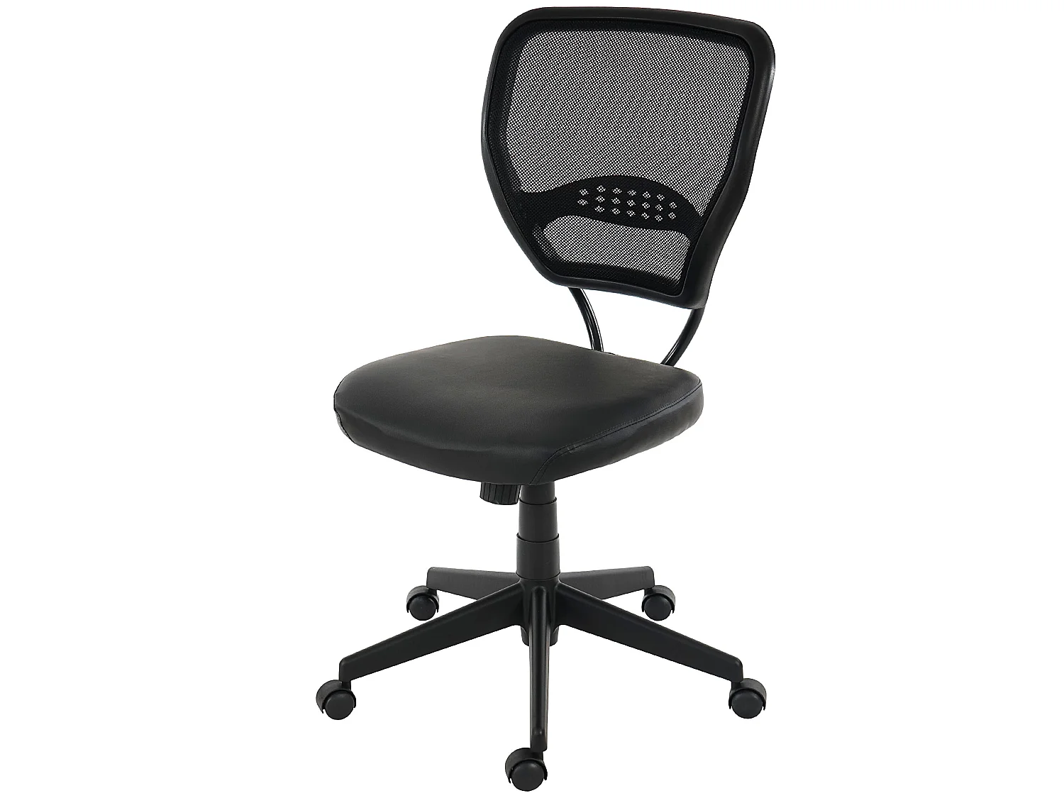 Chaise de bureau professionnelle Chicago en similicuir,  noir, sans accoudoirs