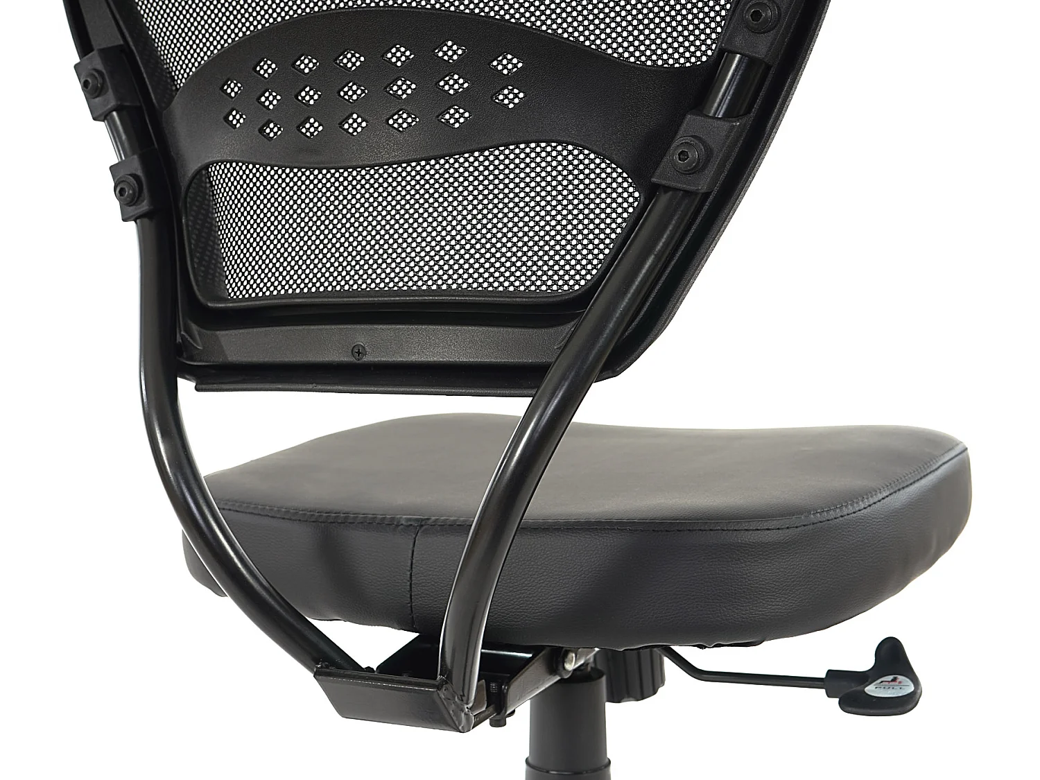 Chaise de bureau professionnelle Chicago en similicuir,  noir, sans accoudoirs