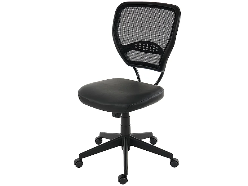 Profi-Bürostuhl Chicago Kunstleder, Schwarz ohne Armlehnen