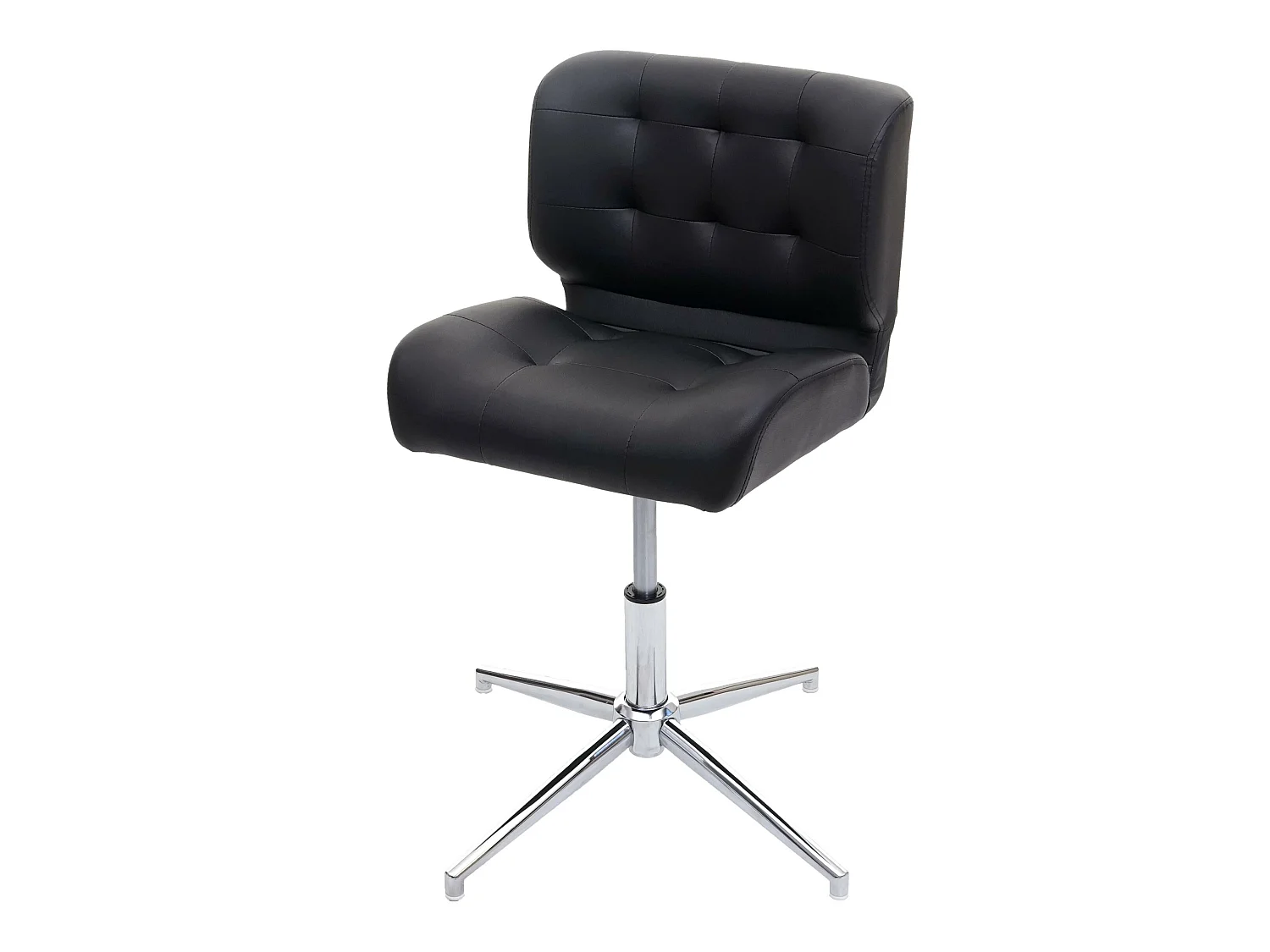 Chaise de bureau MCW-H42,  similicuir noir, pied chromé