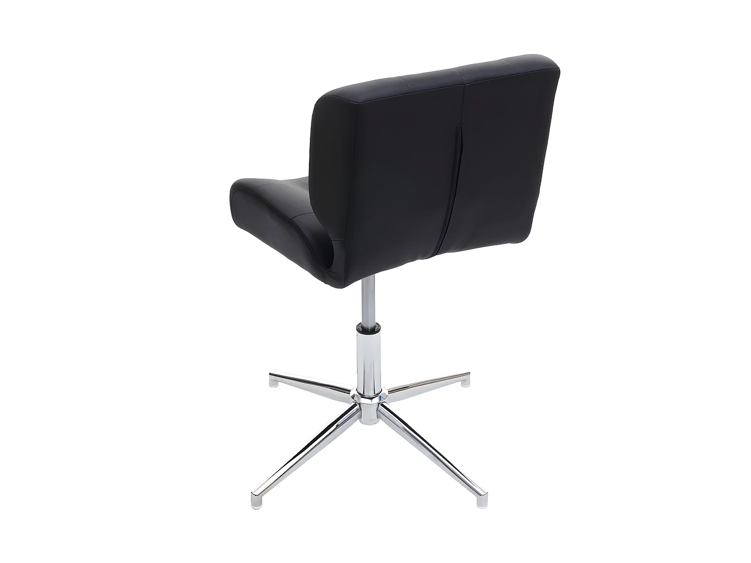 Bureaustoel MCW-H42,  kunstleer zwart, voet chroom