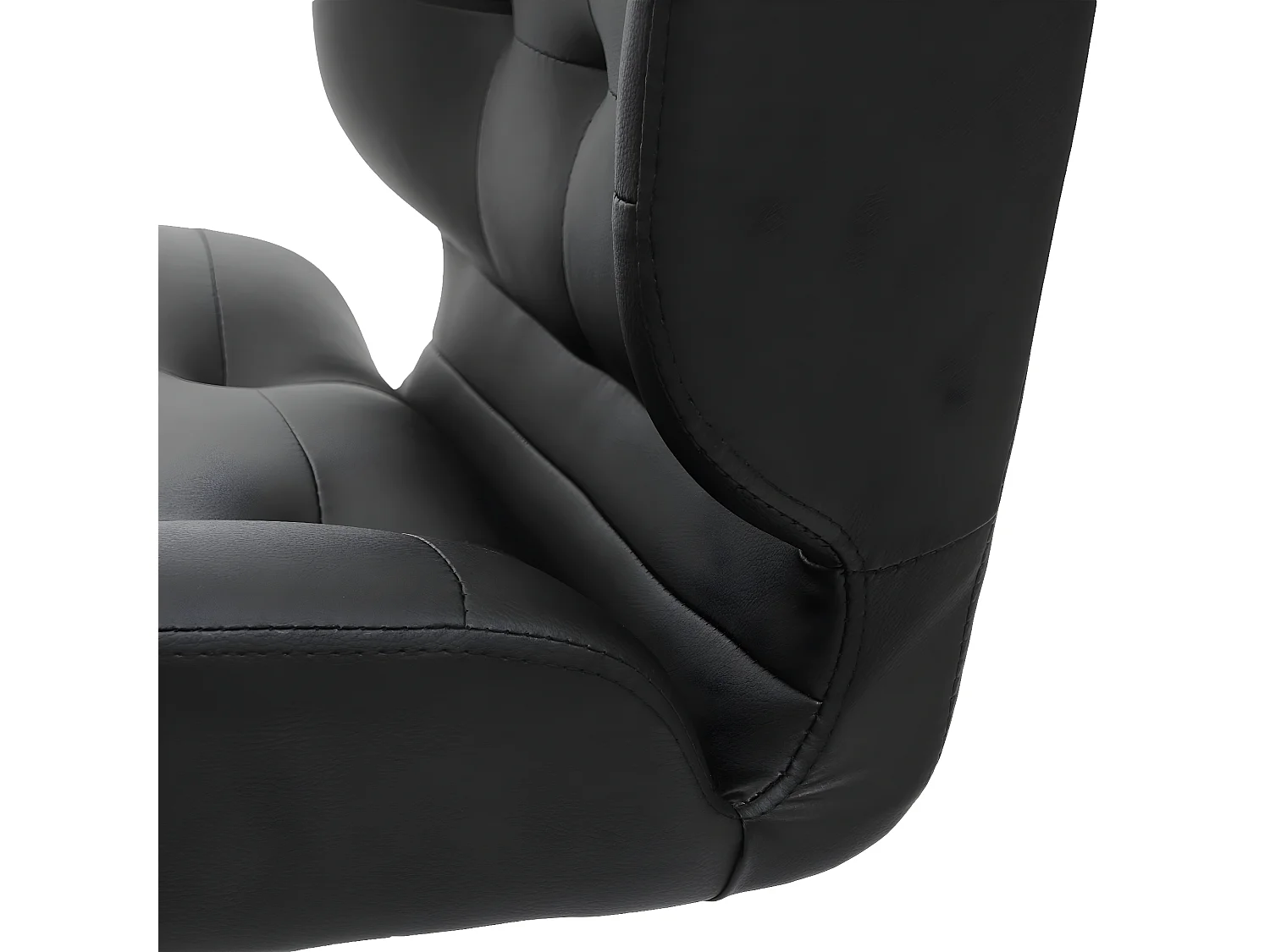 Bureaustoel MCW-H42,  kunstleer zwart, voet chroom