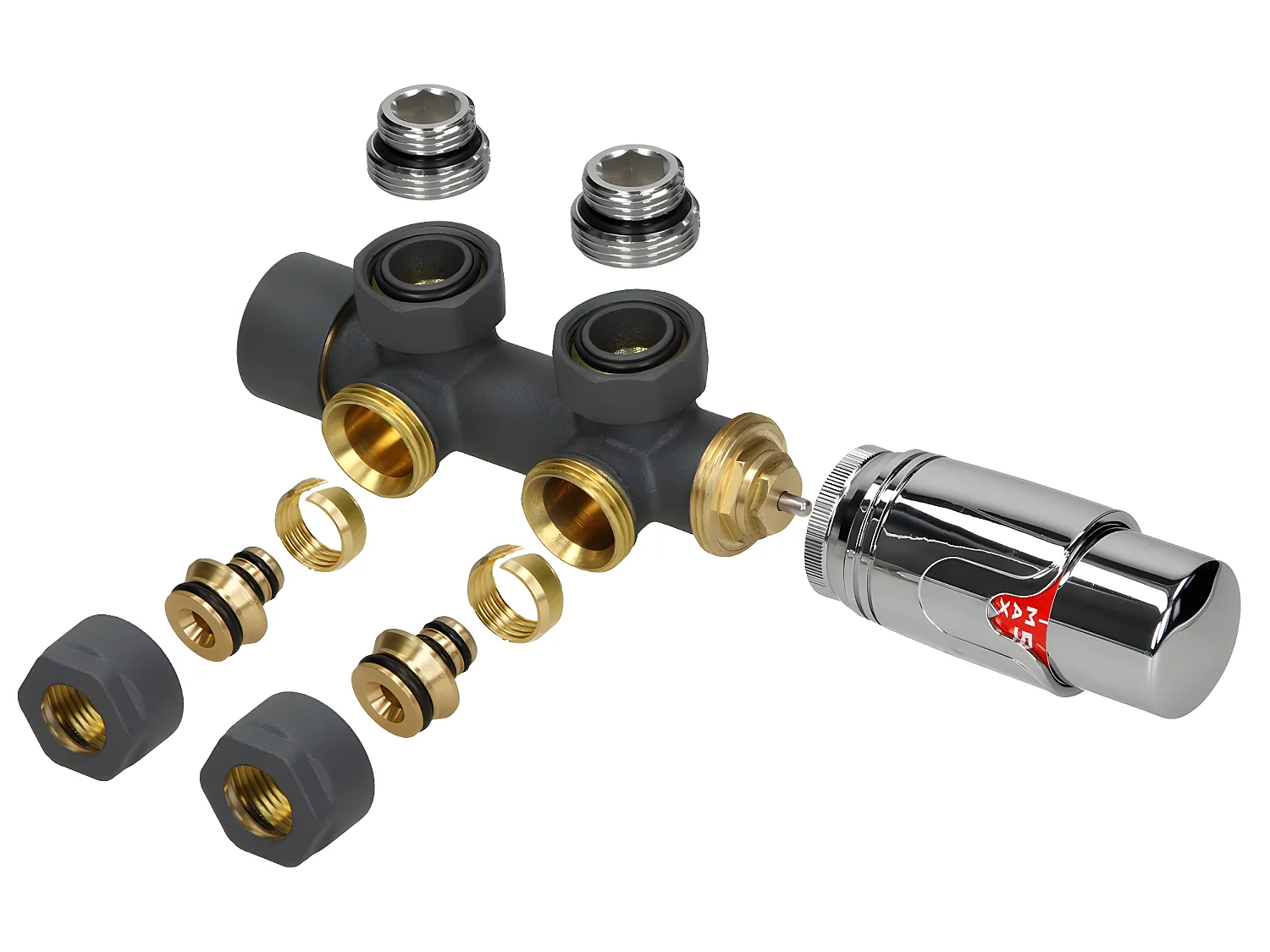 ECD Germany radiateur de salle de bain raccordement central 400 x 1200 mm anthracite droit