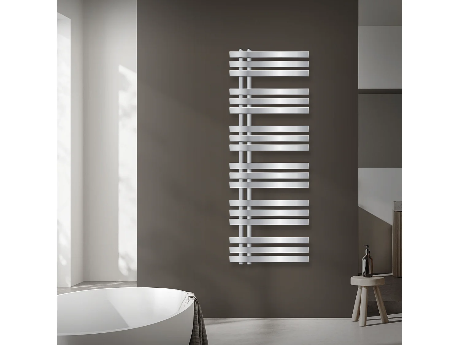 Radiador eléctrico Iron EM Design con resistencia 1200 W, 500 x 1400 mm, Cromado