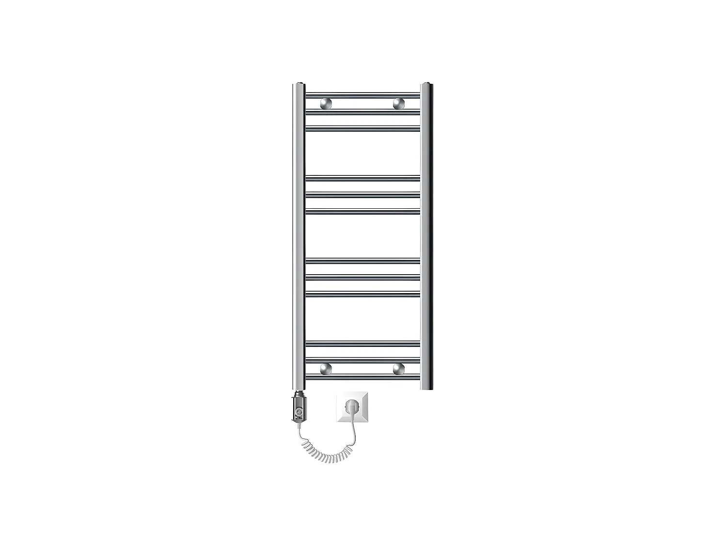 ECD Germany Radiateur Sahara avec Élément Chauffant Électrique 300W - 400 x 800 mm - Chrome