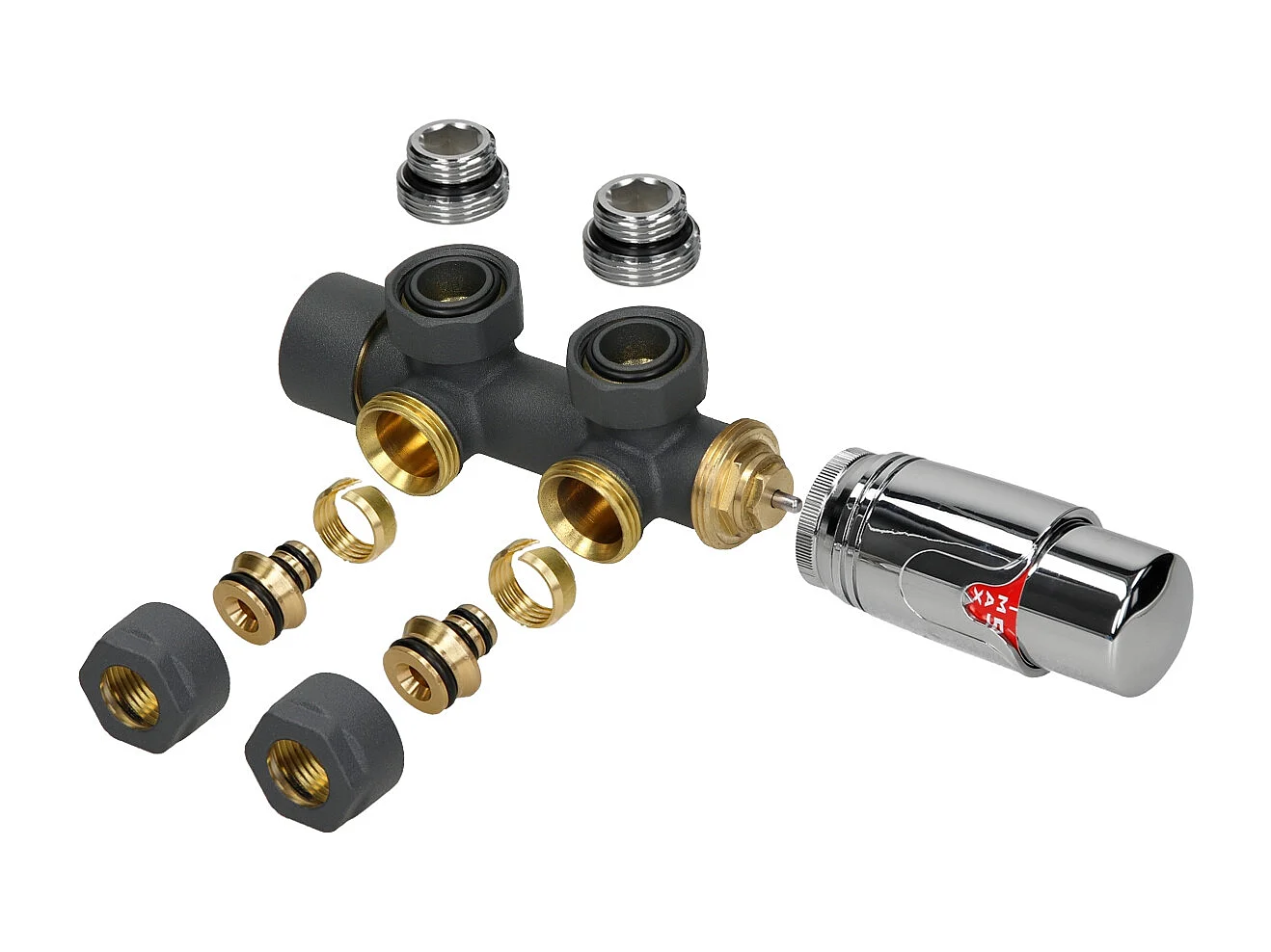 Radiatore di design Sahara non elettrico, 400 x 800 mm, antracite, attacco centrale