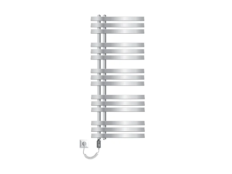 ECD Germany Radiateur Design Radiateur Sèche Serviette Porte Serviette Mural 500 x 1200 Chrome avec Chauffe-eau 1200W