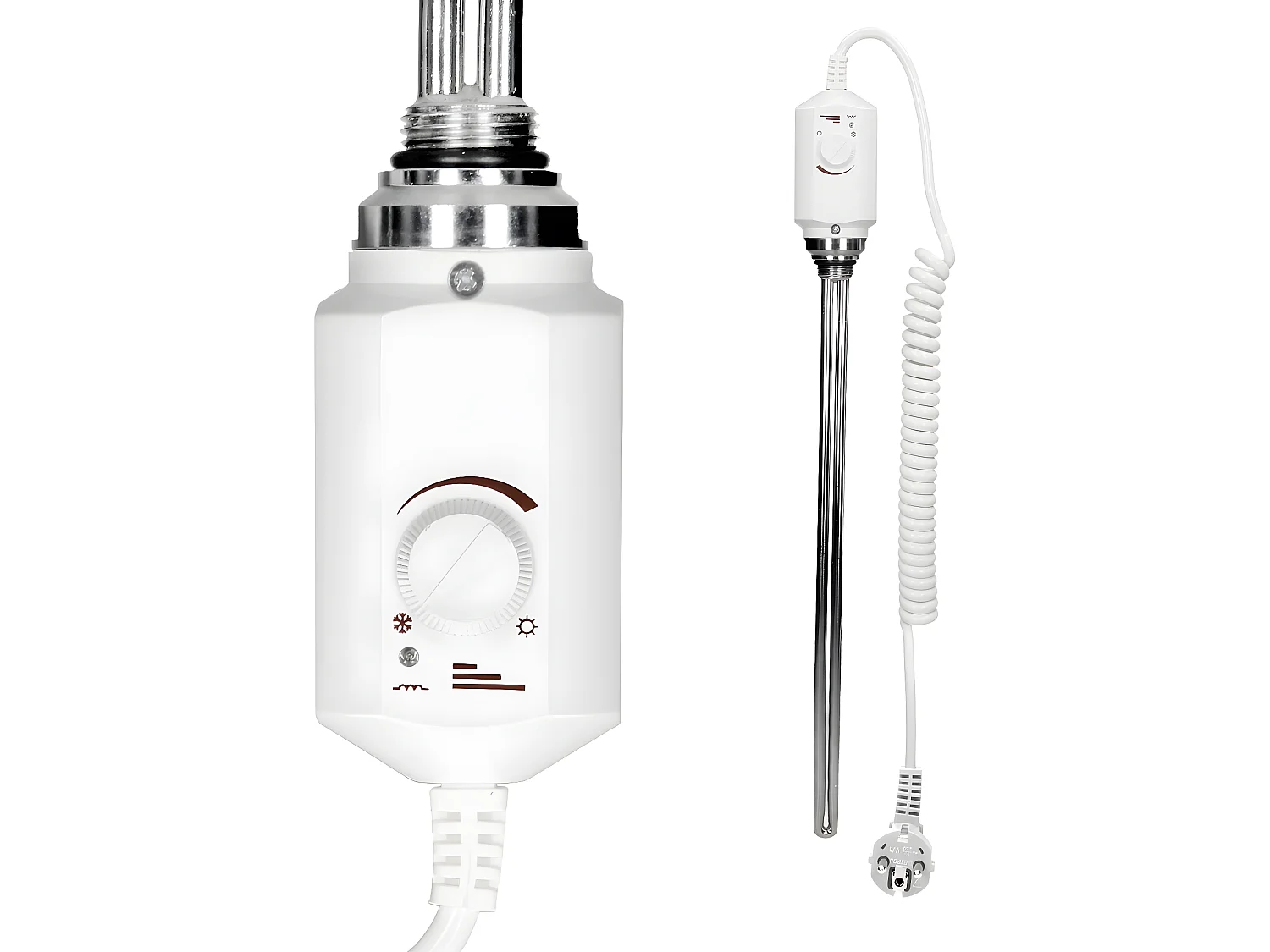 ECD Germany Radiador eléctrico de toallas - 400 x 800 mm - Cromo - curvado - con conexión lateral - Calentador de toallas Secador de toallas 600W