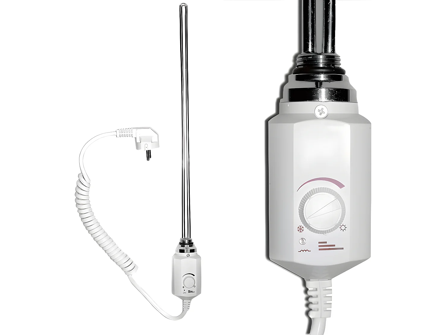 ECD Germany Radiador eléctrico de toallas - 400 x 800 mm - Cromo - curvado - con conexión lateral - Calentador de toallas Secador de toallas 600W