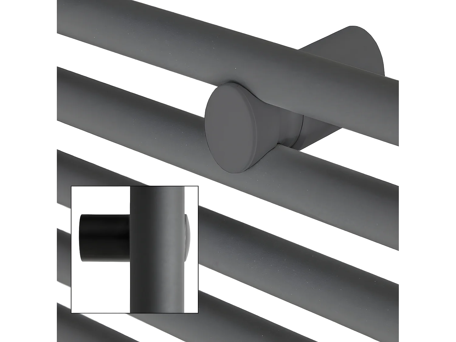 Radiateur Sèche-serviettes Électrique ECO 500x800 mm, Anthracite, Radiateur Courbé