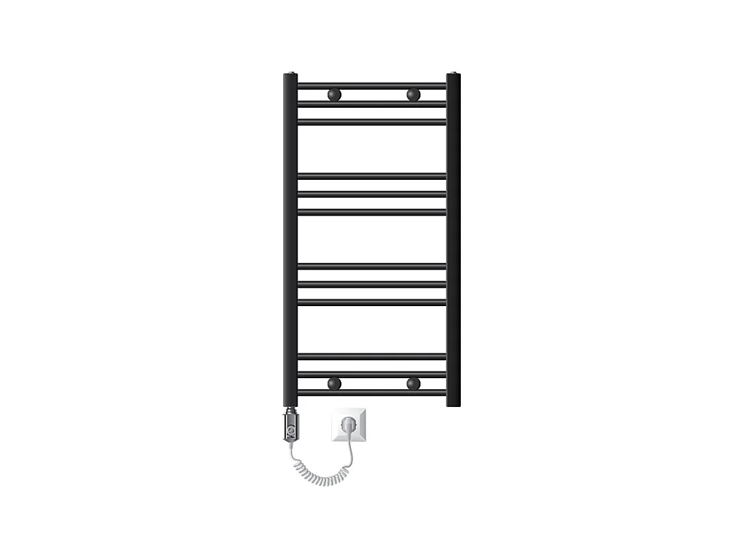 Radiateur Sèche-serviettes Électrique ECO 500x800 mm, Anthracite, Radiateur Courbé