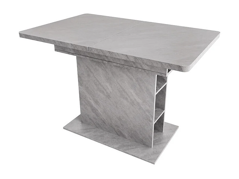 Table à manger moderne extensible avec rangement en dessous - Gris