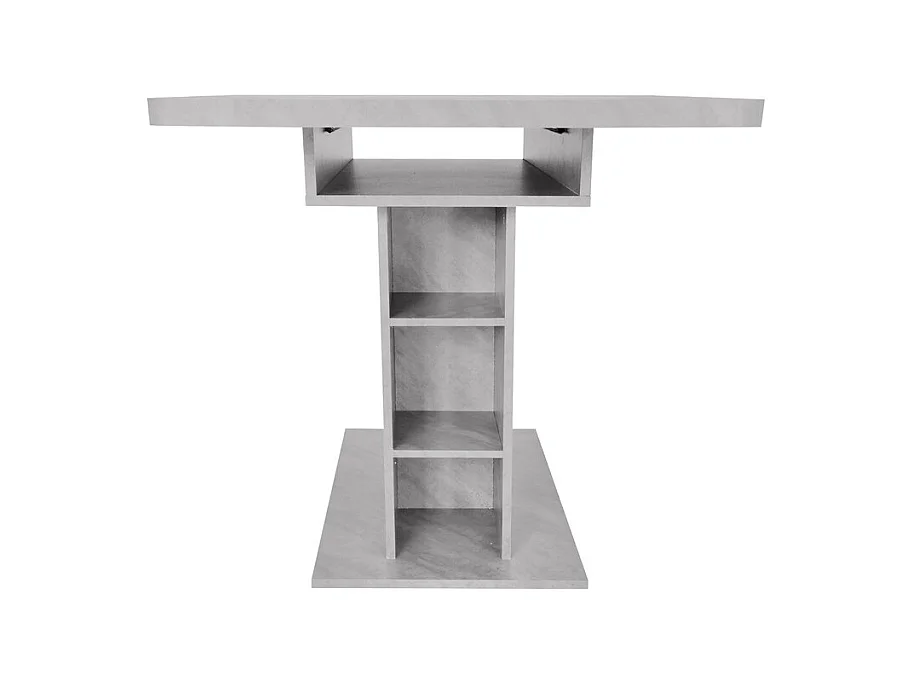 Mesa de comedor extensible moderna con almacenamiento debajo - Gris
